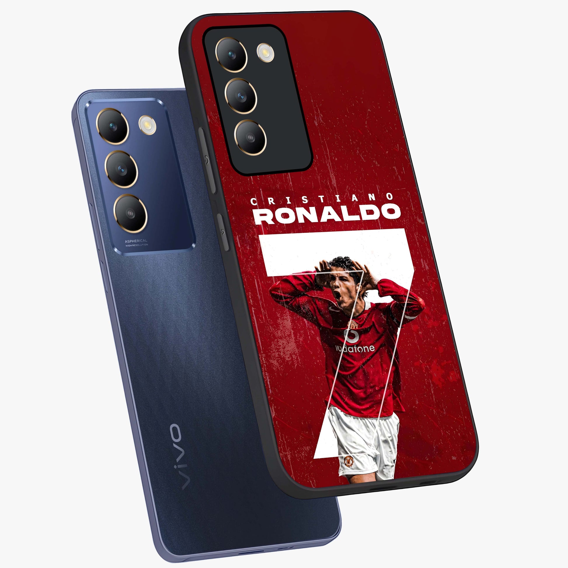 Goal Celebration Legacy Glass Case displayed in angled mockup highlighting energetic sports celebration design with bold athletic theme.