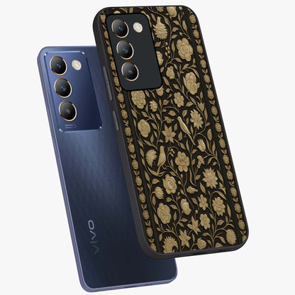 Golden Evil Eye Mandala Glass Case displayed in angled mockup highlighting protective evil eye symbol with golden mandala design.