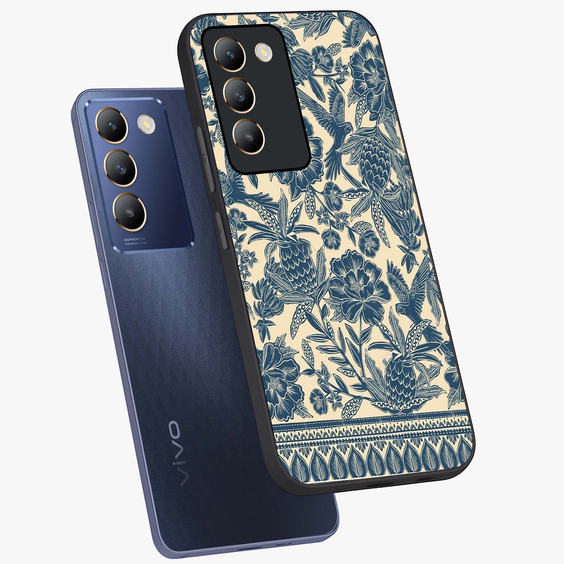 Heirloom Wild Bloom Glass Case displayed in angled mockup highlighting botanical bloom design with classic aesthetic style.
