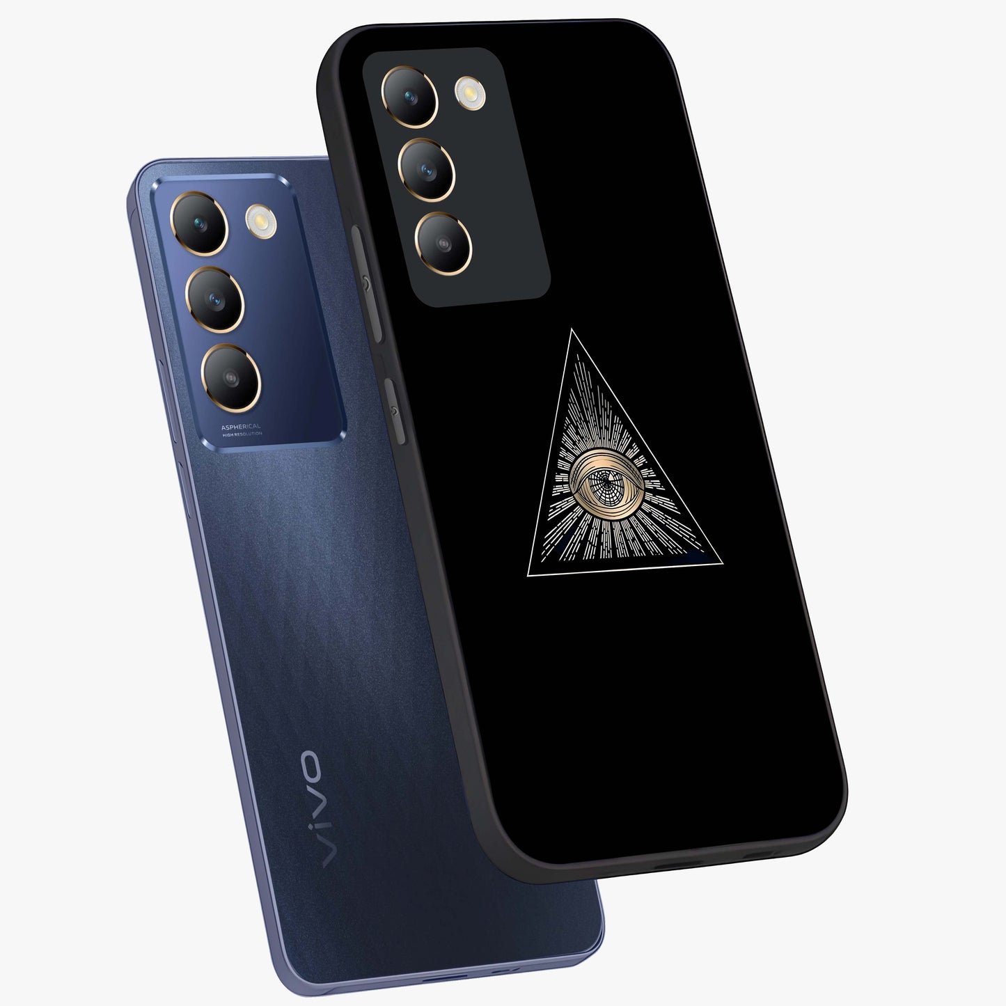 Illuminati Evil Glass Case displayed in angled mockup highlighting dark occult inspired design with bold aesthetic style.