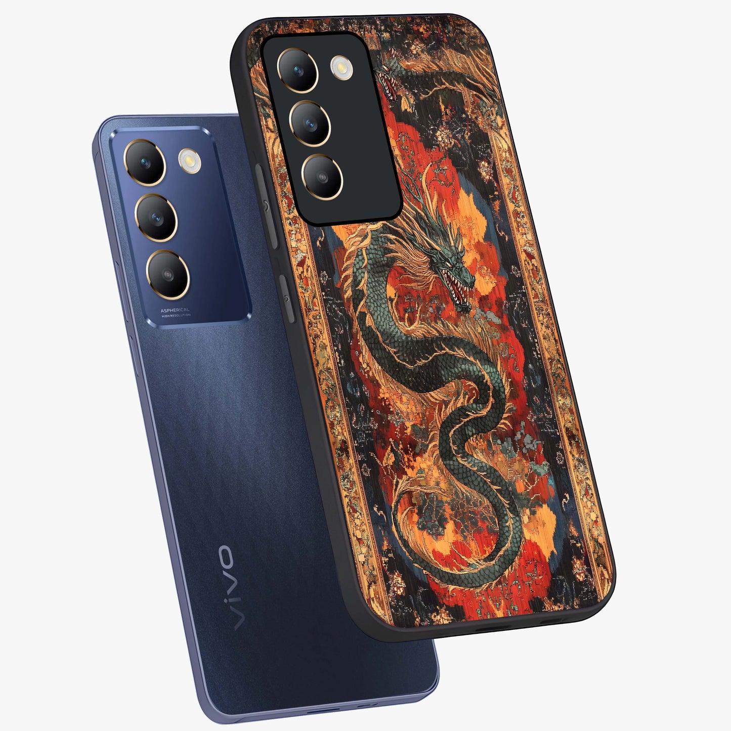 Inferno Dragon Soul Glass Case displayed in angled mockup highlighting powerful dragon illustration with inferno aesthetic.