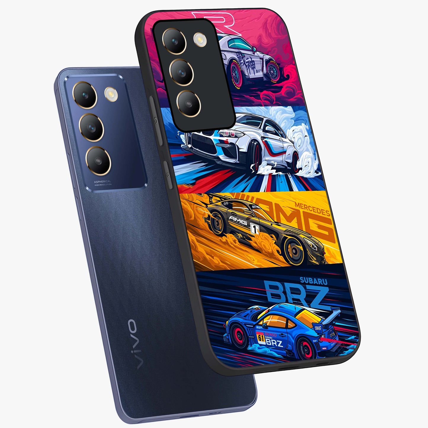 JDM Sports Car Glass Case displayed in angled mockup highlighting sleek Japanese racing car design with automotive aesthetic.