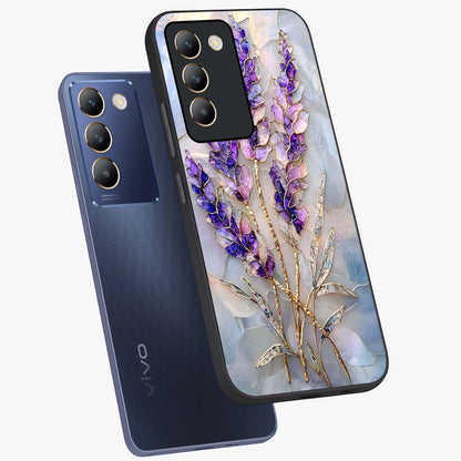 Lavender Dream Glow Glass Case displayed in angled mockup highlighting dreamy purple glow design with soft artistic style.