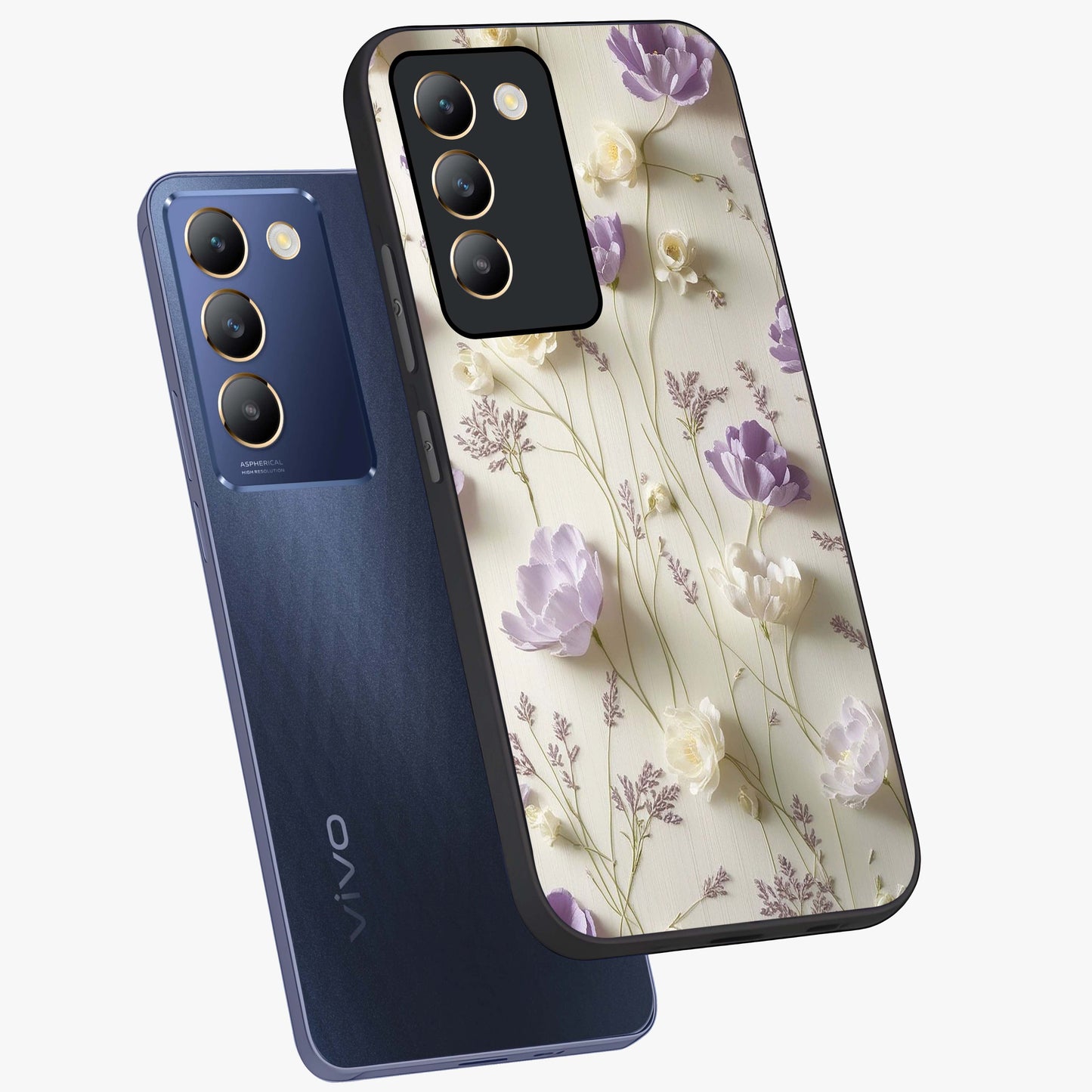Lilac Breeze Harmony Glass Case displayed in angled mockup highlighting calm lilac breeze design with soothing aesthetic style.