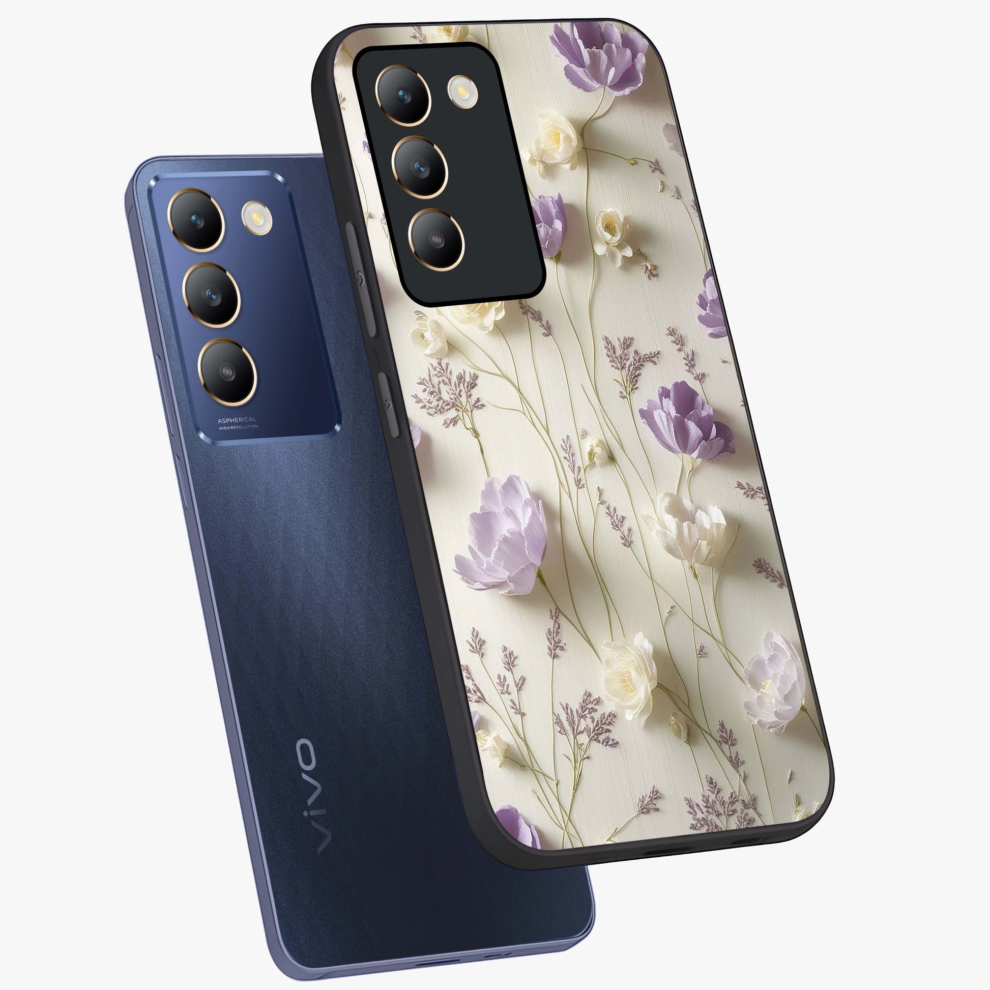 Lilac Breeze Harmony Glass Case displayed in angled mockup highlighting calm lilac breeze design with soothing aesthetic style.