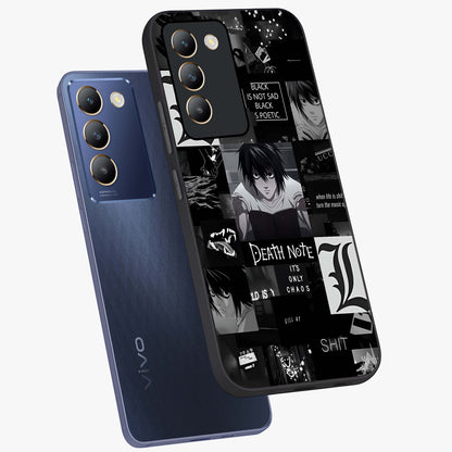 Midnight Chaos Mind Glass Case displayed in angled mockup highlighting chaotic artistic design with dramatic midnight aesthetic.