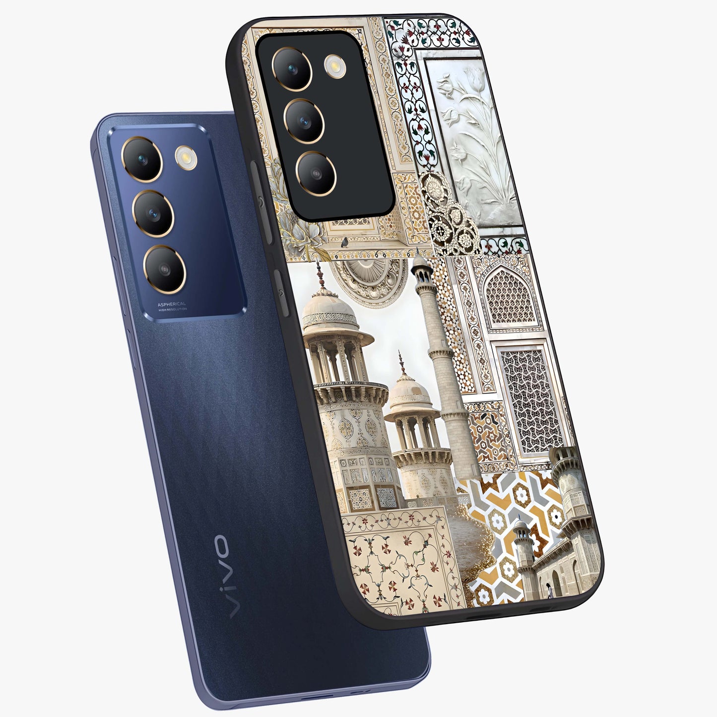 Mughal Marble Legacy Glass Case displayed in angled mockup highlighting elegant heritage marble artwork with royal aesthetic.
