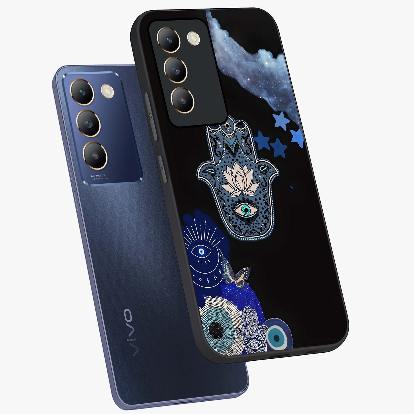 Mystic Hand Aura Glass Case displayed in angled mockup highlighting magical aura design with spiritual aesthetic style.