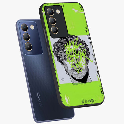 Neo Graffiti Rebellion Glass Case displayed in angled mockup highlighting urban street art design with rebellious aesthetic.