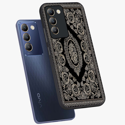 Noir Bloom Elegance Glass Case displayed in angled mockup highlighting refined flower design with stylish noir aesthetic.