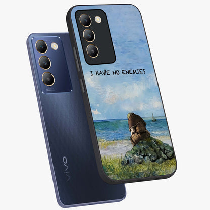 Peace Beyond War Glass Case displayed in angled mockup highlighting meaningful message design with artistic aesthetic style.