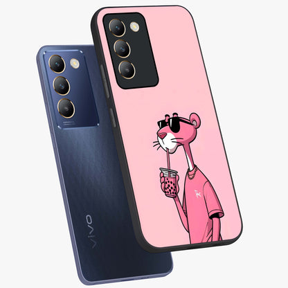 Pink Panther Glass Case displayed in angled mockup highlighting playful cartoon character design with vibrant pink aesthetic.