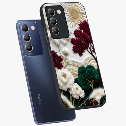 Radiant Bloom Elegance Glass Case displayed in angled mockup highlighting graceful floral design with radiant aesthetic style.