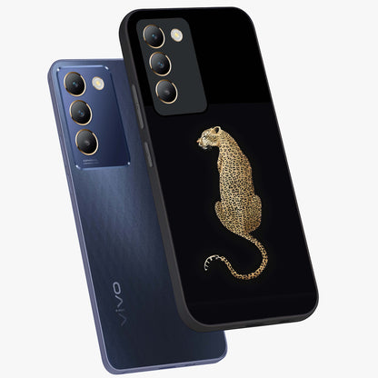 Regal Leopard Glass Case displayed in angled mockup highlighting powerful animal illustration with stylish wild aesthetic.