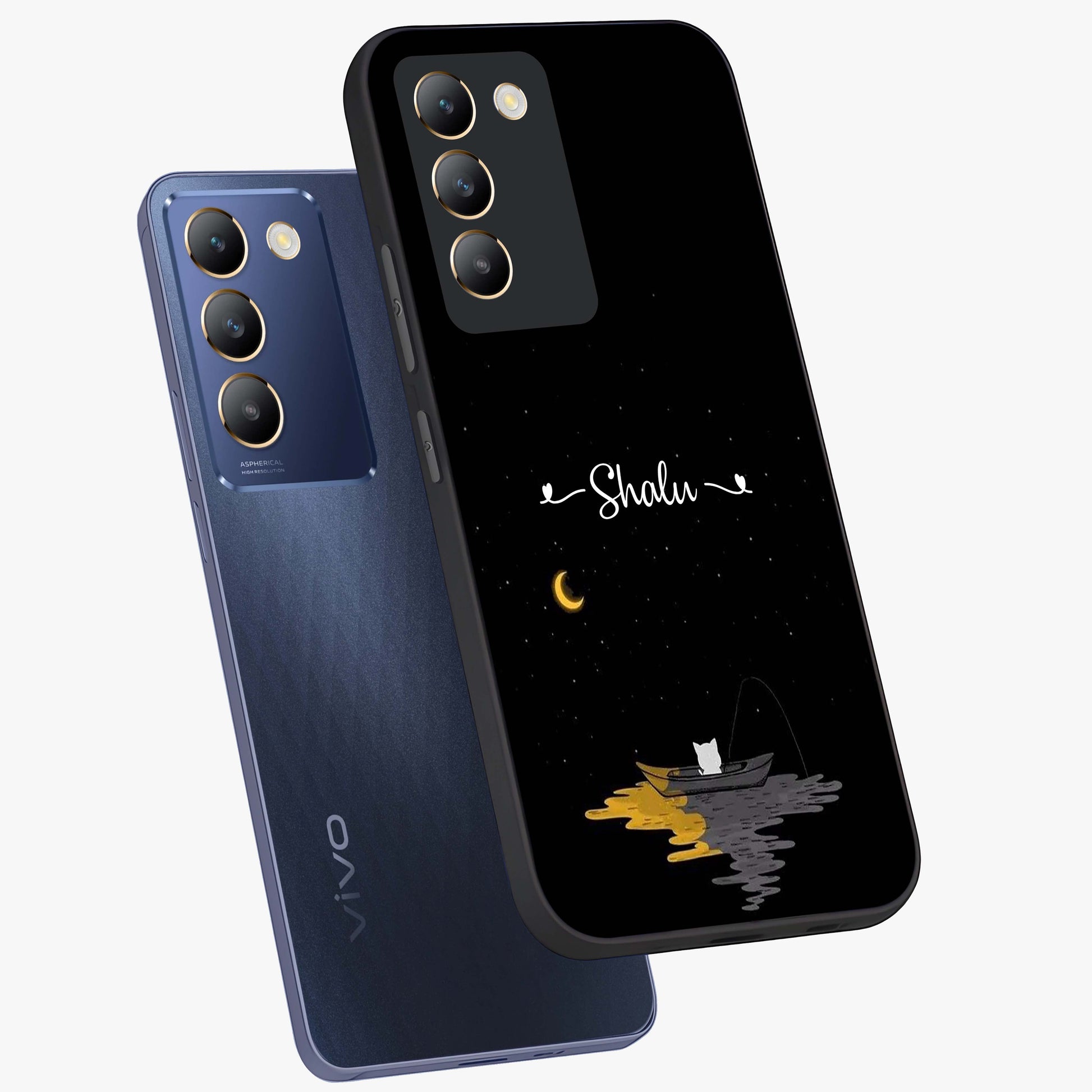 Silent Night Row Glass Case displayed in angled mockup highlighting peaceful evening design with dreamy night aesthetic.