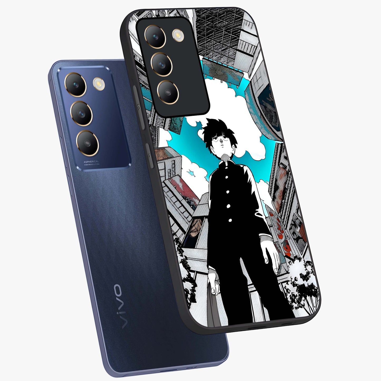 Silent Psychic Awakening Glass Case displayed in angled mockup highlighting spiritual awakening design with cosmic aesthetic.