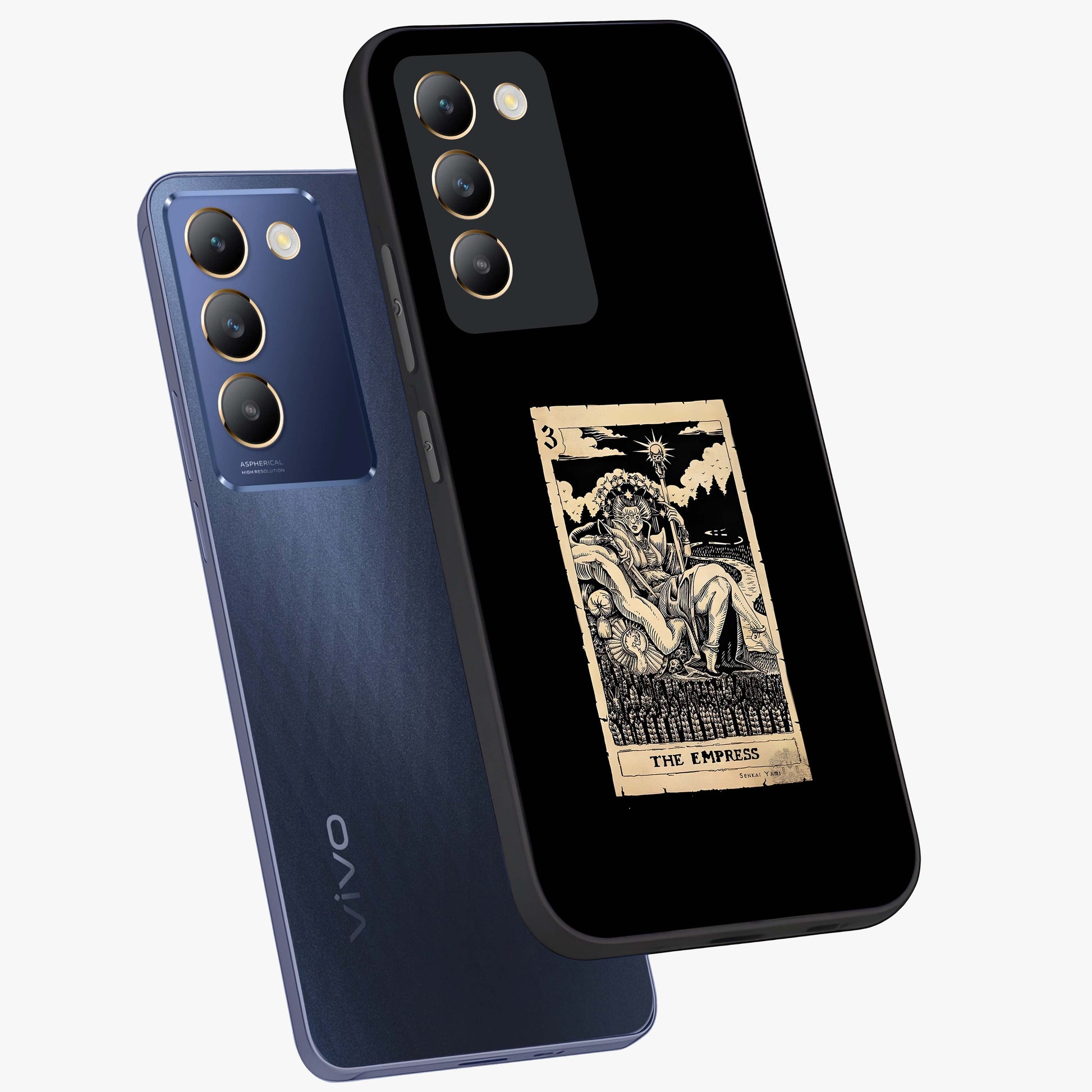 The Empress Glass Case displayed in angled mockup highlighting elegant royal design with majestic aesthetic style.