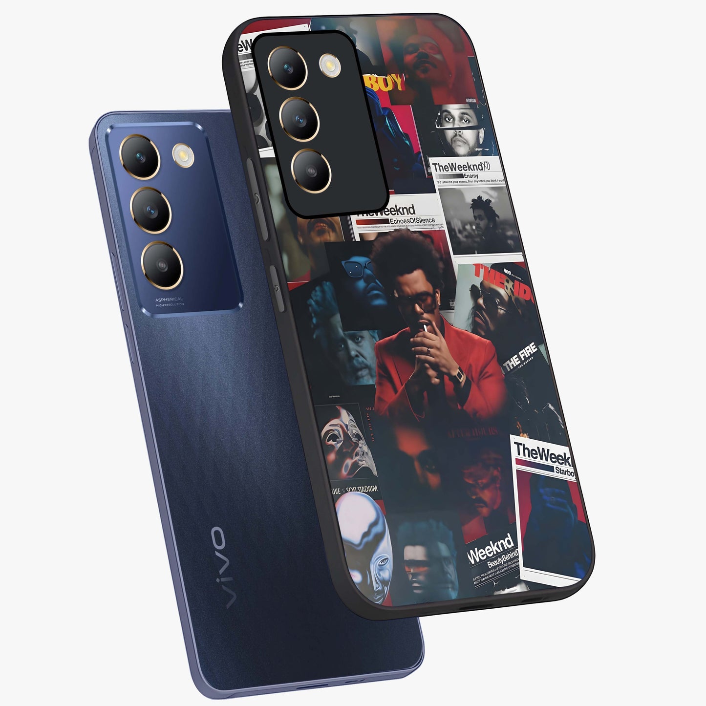 The Weeknd Glass Case displayed in angled mockup highlighting stylish pop culture inspired design with modern aesthetic.