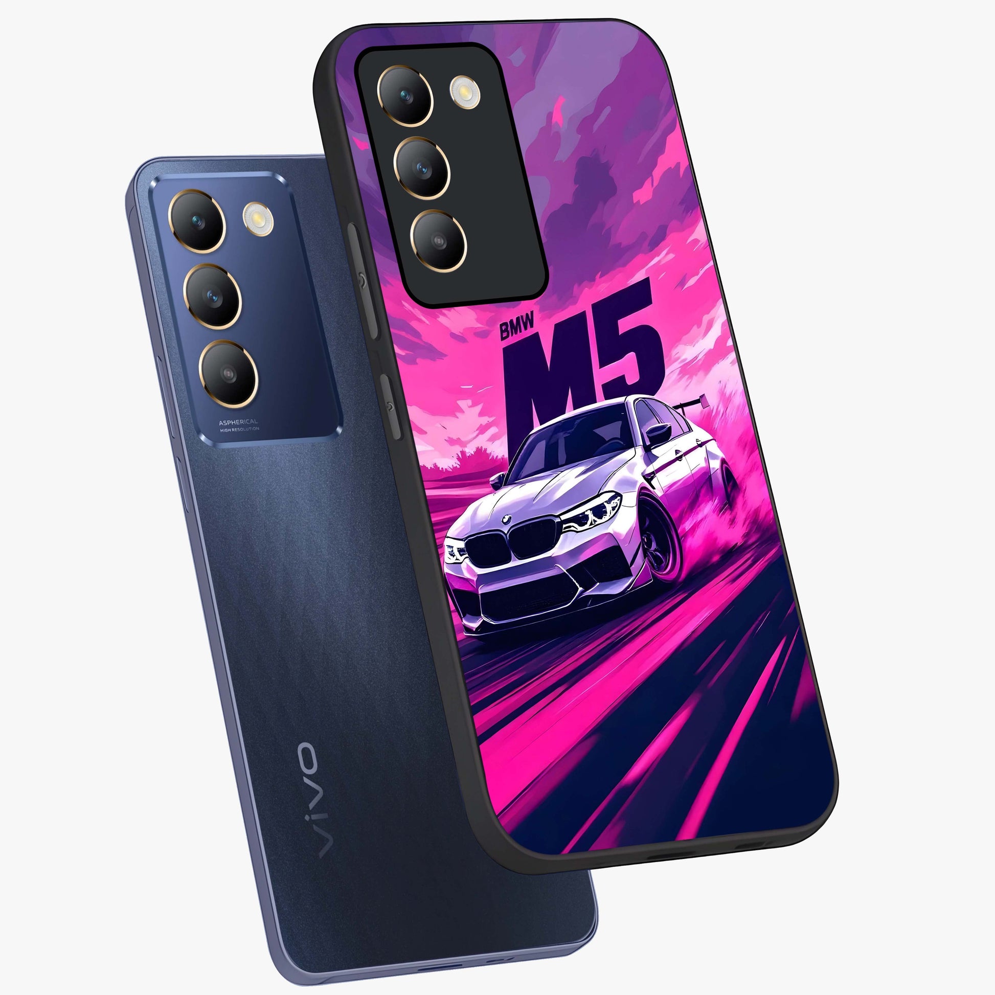 Velocity Drift Pulse Glass Case displayed in angled mockup highlighting dynamic drift design with sporty automotive aesthetic.