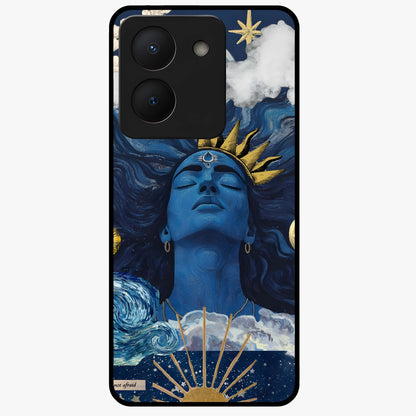 Aesthetic Lord Shiva Glass Case showing flat back view with divine Shiva artwork and glossy glass finish.