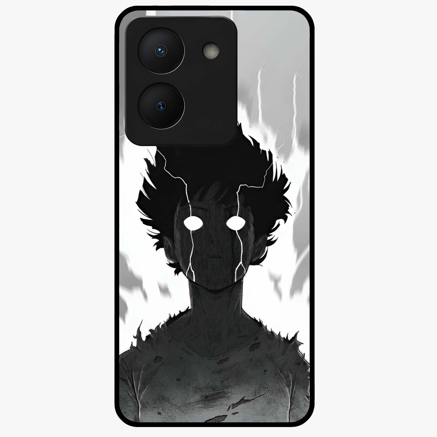 Awakened Inner Rage Glass Case showing flat back view with intense artistic artwork and glossy glass finish.