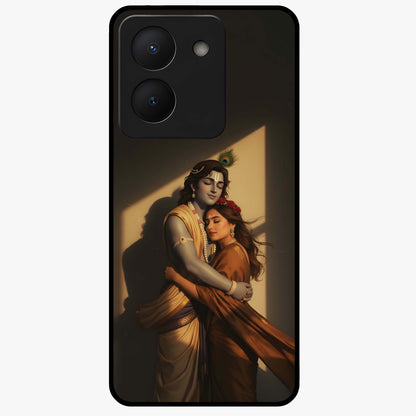 Divine Eternal Love Glass Case showing flat back view with spiritual love themed artwork and glossy glass finish.