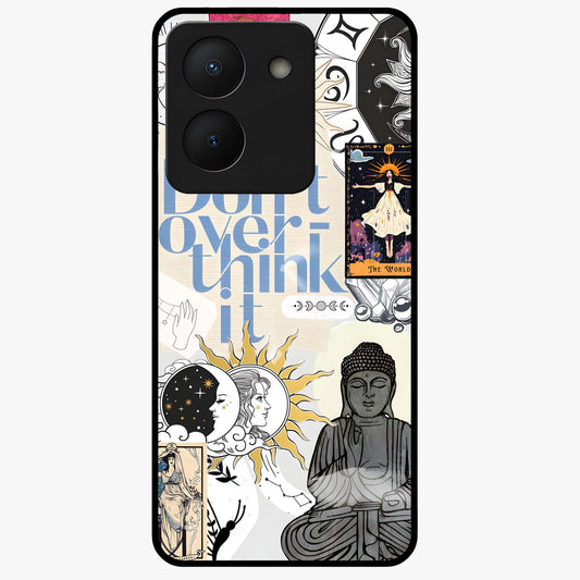 Ethereal Thoughts Glass Case showing flat back view with dreamy artistic artwork and glossy glass finish.