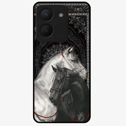 Majestic Ride Legacy Glass Case showing flat back view with powerful automotive inspired artwork and glossy glass finish.