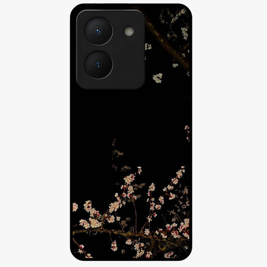 Petal Moon Light With Custom Name Glass Case showing flat back view with floral moonlight artwork and personalized name design.