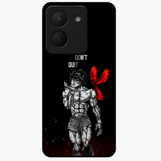 Rise Beyond Limits Glass Case showing flat back view with motivational typography artwork and glossy glass finish.