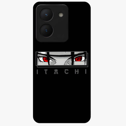 Scarlet Gaze Dominance Glass Case showing flat back view with striking red themed artwork and glossy glass finish.