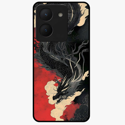 Shadow Dragon Fury Glass Case showing flat back view with fierce dragon artwork and glossy glass finish.