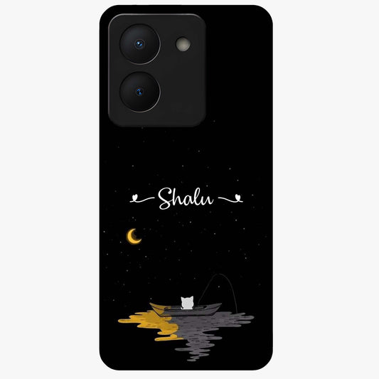 Silent Night Row Glass Case showing flat back view with calm night themed artwork and glossy glass finish.