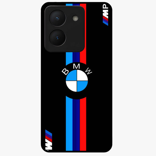 Turbo BMW Beast Glass Case showing flat back view with high performance sports car artwork and glossy glass finish.