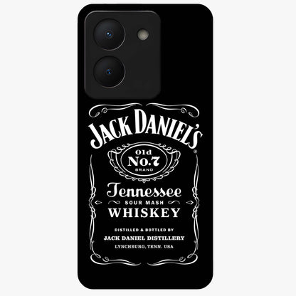 Vintage Whiskey Heritage Glass Case showing flat back view with classic whiskey inspired artwork and glossy glass finish.