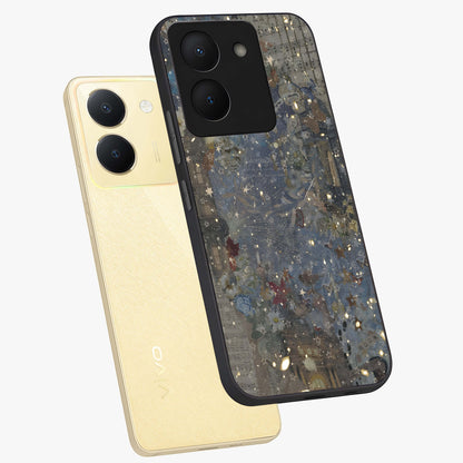 Aesthetic Astrolophia Glass Case displayed in angled mockup highlighting artistic aesthetic elements and smooth glass surface.