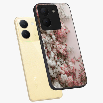 Blush Blossom Cloud Glass Case displayed in angled mockup highlighting soft cloud and blossom design with pastel aesthetic.