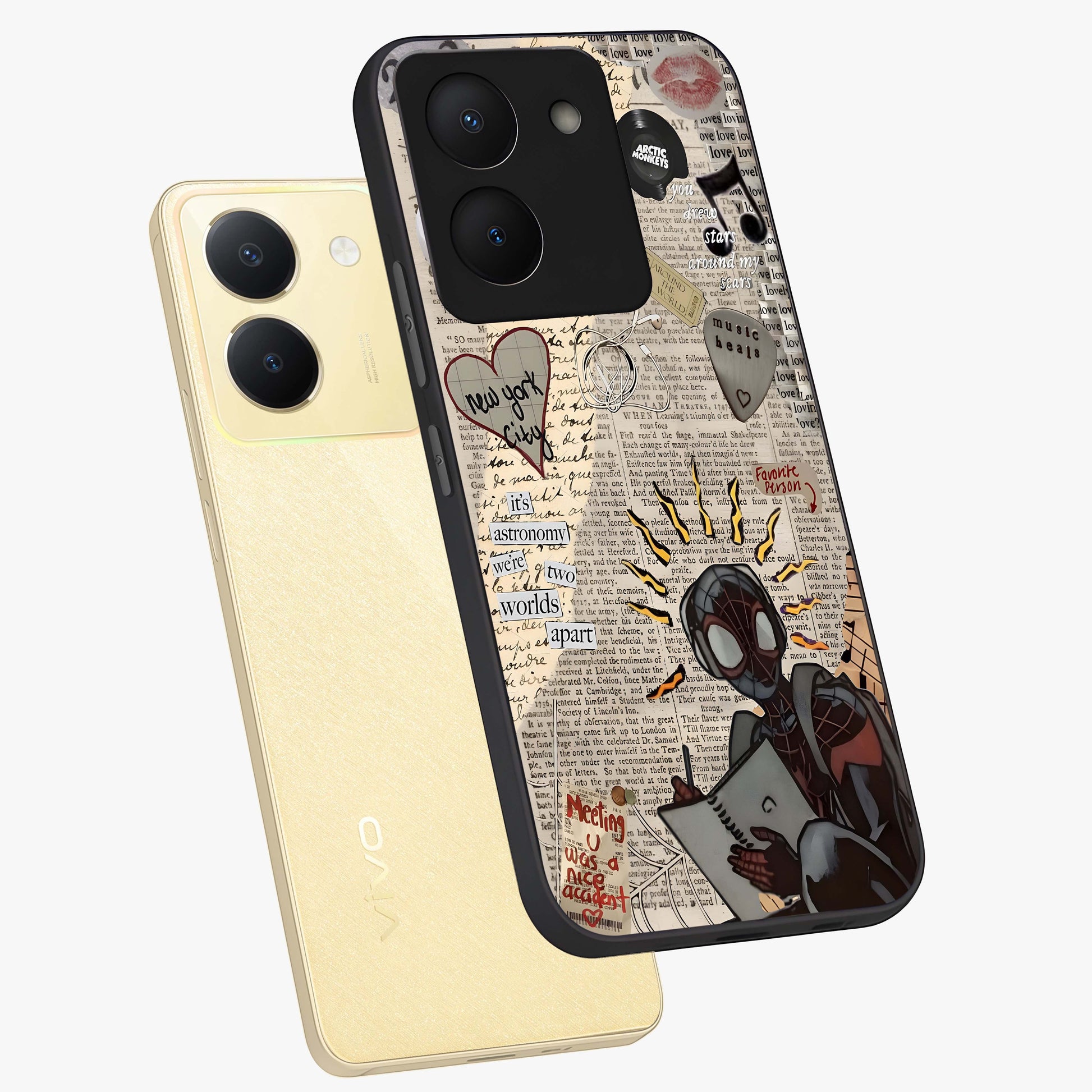 City Dream Sketch Glass Case displayed in angled mockup highlighting minimal city illustration with aesthetic sketch style.