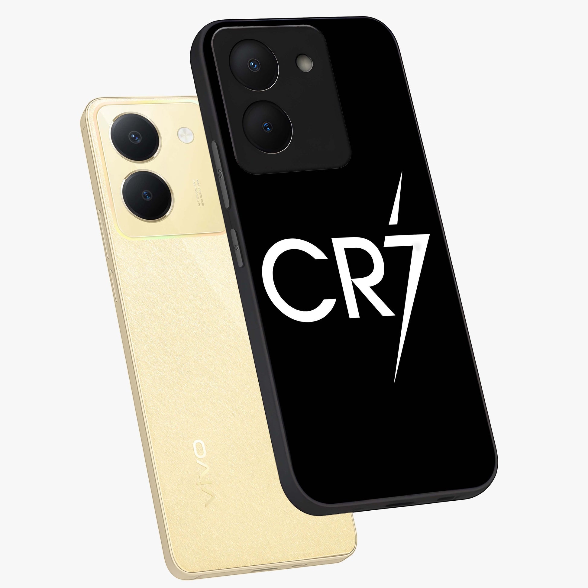 Cr7 Elite Strike Glass Case displayed in angled mockup highlighting powerful sports graphic with bold athletic theme.