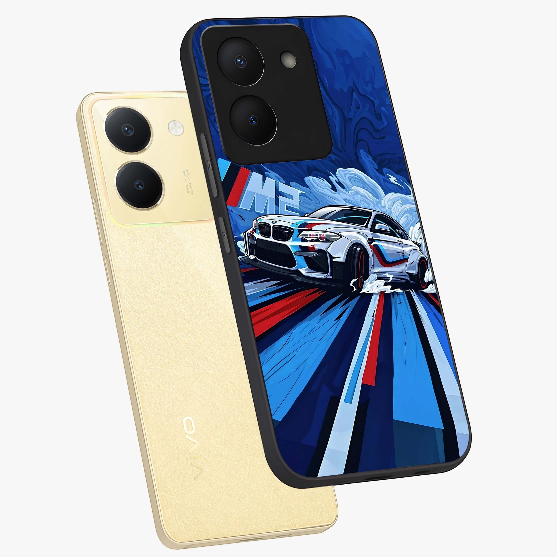 Drift Power Rush Glass Case displayed in angled mockup highlighting powerful drift car design with sporty aesthetic style.