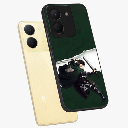 Emerald War Vanguard Glass Case displayed in angled mockup highlighting intense battle inspired design with emerald tone aesthetic.