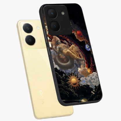 Galactic Divine God Glass Case displayed in angled mockup highlighting powerful celestial deity illustration with galactic aesthetic.
