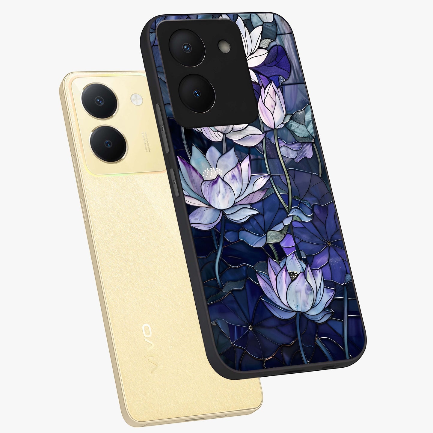 Gloss Petal Rush Glass Case displayed in angled mockup highlighting vibrant petal design with elegant floral aesthetic.