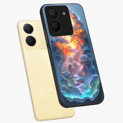 Glow Forest Portal Glass Case displayed in angled mockup highlighting mystical forest design with magical glowing aesthetic.
