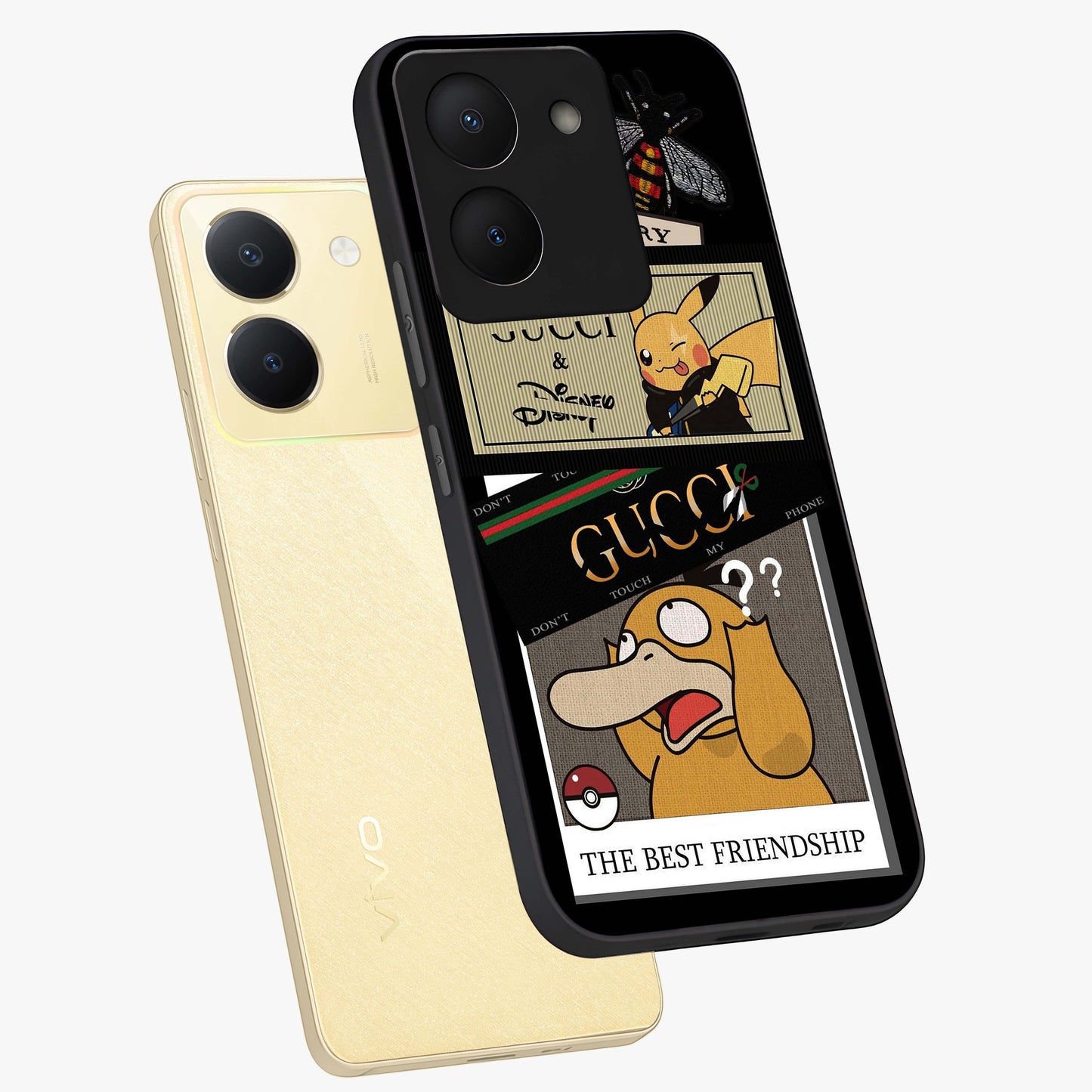 Gucci Play Mashup Glass Case displayed in angled mockup highlighting stylish fashion mashup design with bold aesthetic.