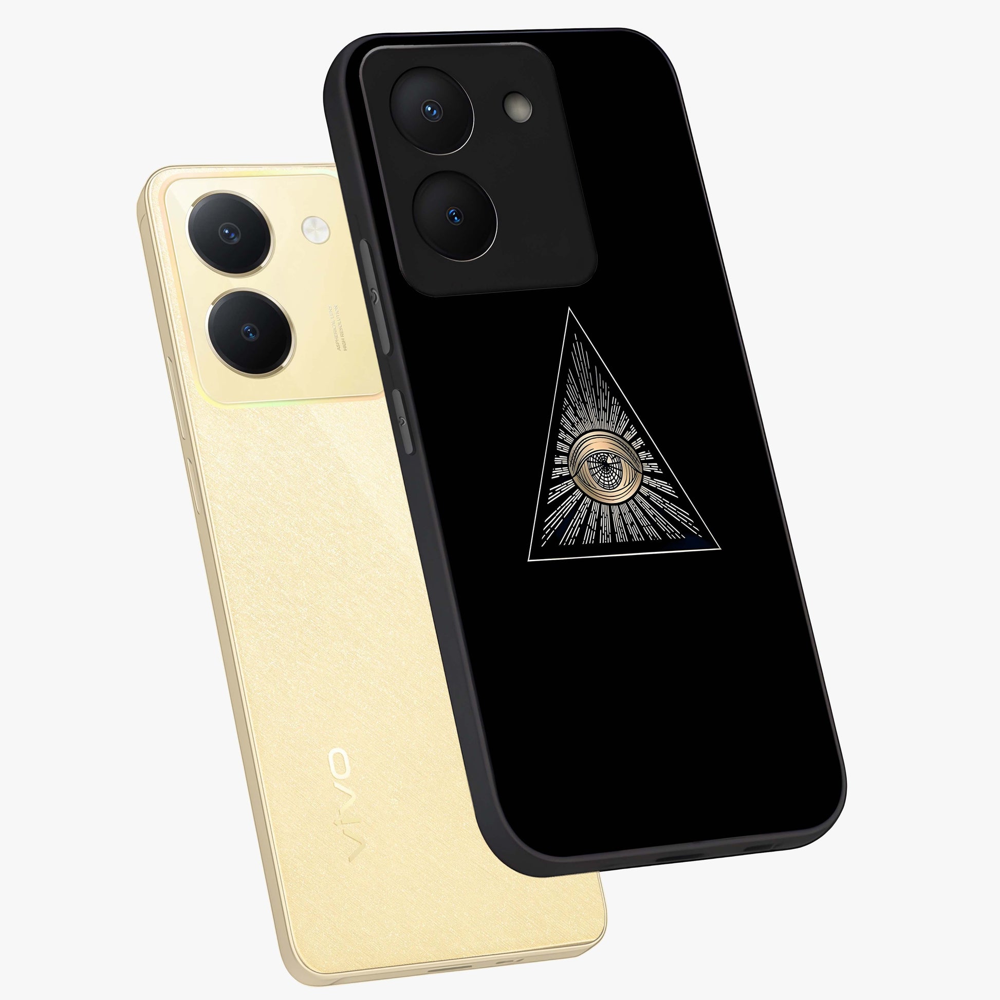 Illuminati Evil Glass Case displayed in angled mockup highlighting dark occult inspired design with bold aesthetic style.