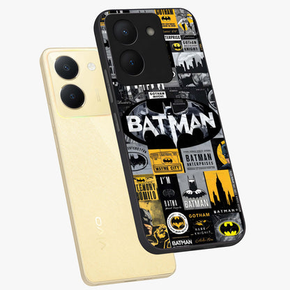 Knight Gotham Rise Glass Case displayed in angled mockup highlighting powerful knight silhouette design with dramatic aesthetic.