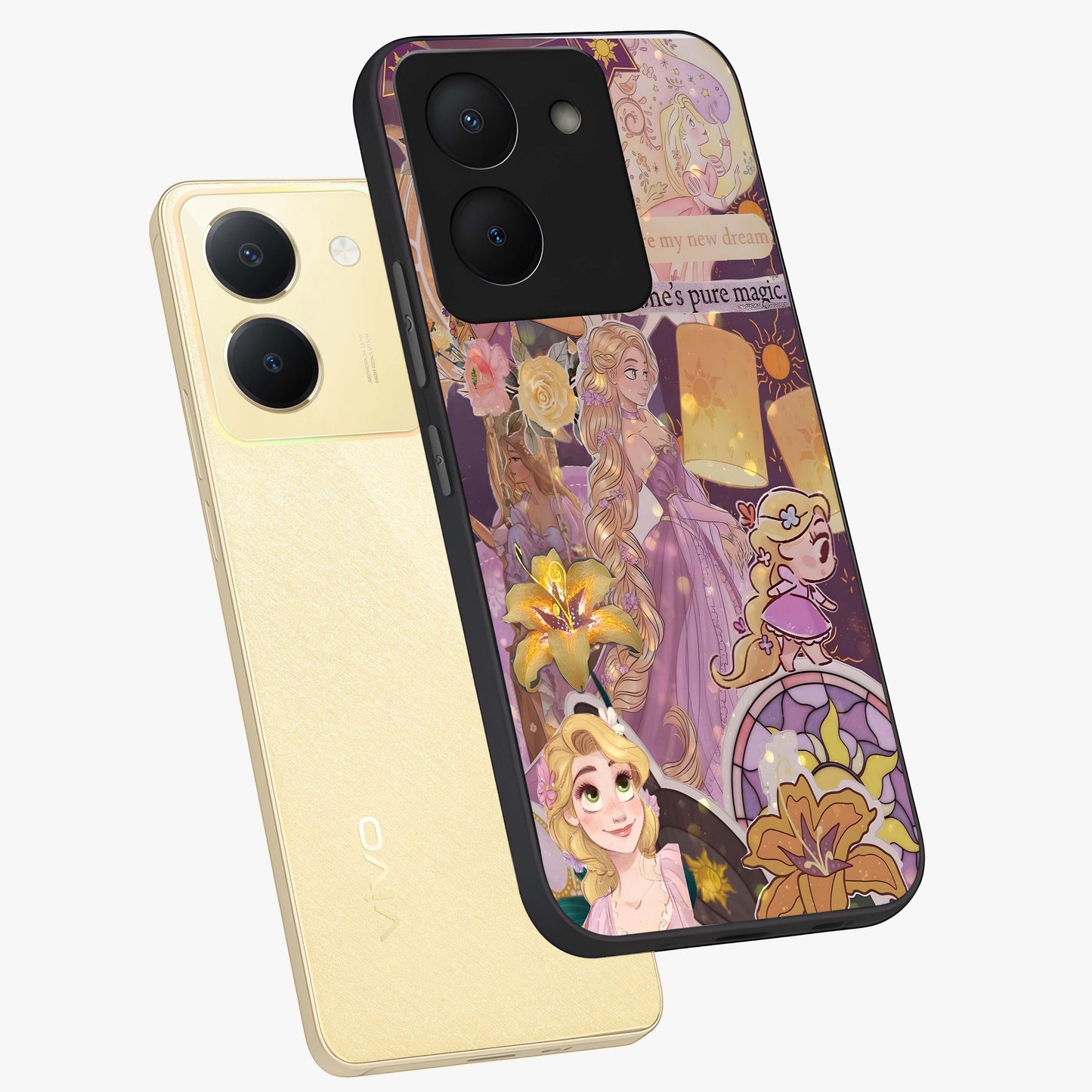 Magical Tangled Dream Glass Case displayed in angled mockup highlighting whimsical fantasy design with magical aesthetic.