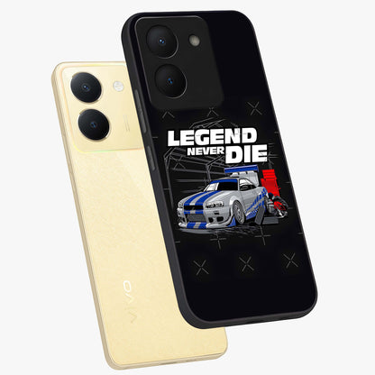 Midnight Racing Legacy Glass Case displayed in angled mockup highlighting dynamic automotive design with bold midnight aesthetic.
