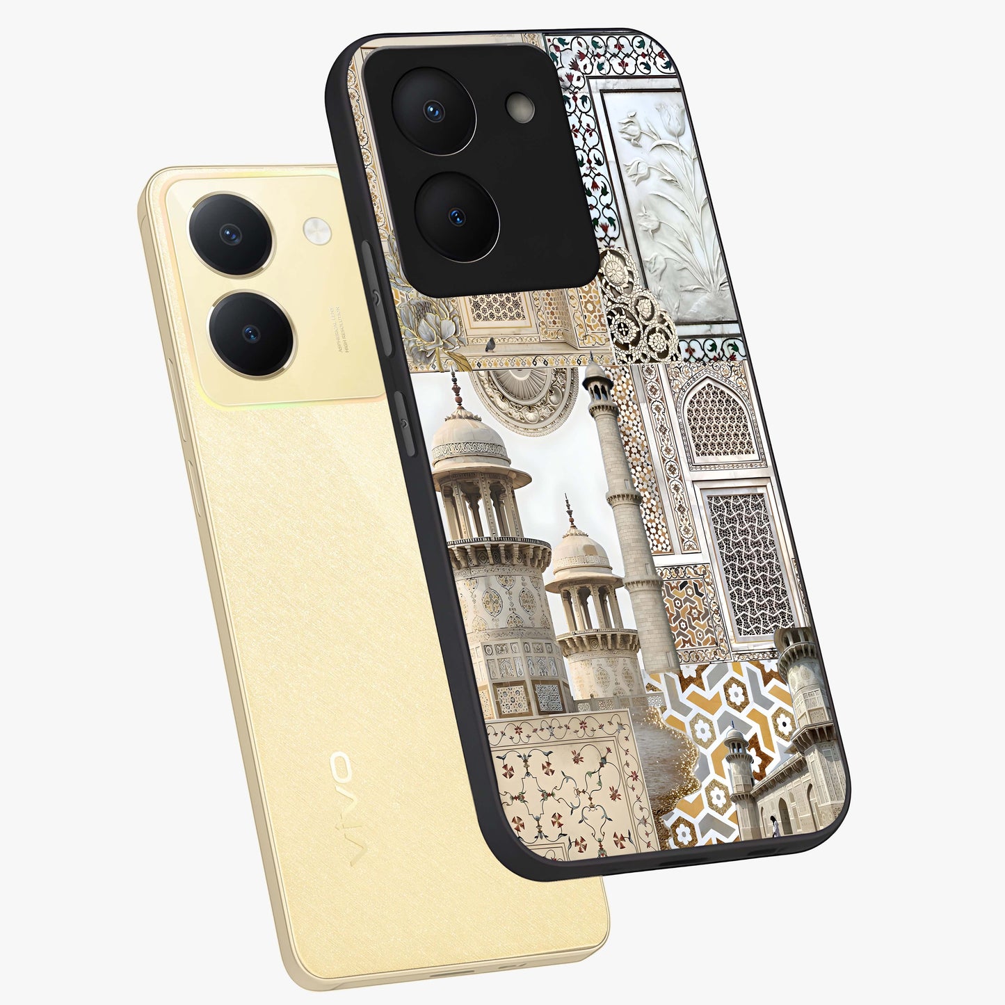 Mughal Marble Legacy Glass Case displayed in angled mockup highlighting elegant heritage marble artwork with royal aesthetic.